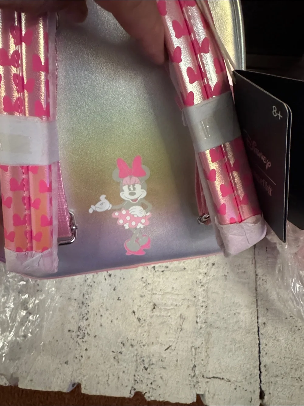 Disney Pink and Silver Minnie Mouse Mini Backpack